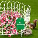 AMAGABELI 5 Panels 32in(H)×10ft(L) Decorative Garden Fences and Borders for Dogs No Dig Rustproof Metal Fence Panels Garden Edging Border Animal Barrier Fencing for Flower Beds Yard Patio Decor White