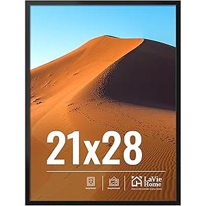 LaVie Home 21" x 28" Picture Frame, 21" x 28 Poster Frame with High Definition Plexiglass, Horizontal or Vertical Wall Gallery 21" x 28 Poster Frames Suitable for Photos, Artworks, Posters,Puzzle, Black 1pc