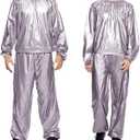 Swibow Heavy Duty Sauna Suit Men Women Weight Loss Exercise Slim Gym Fitness Workout Anti-Rip Sweat Sauna Suits (4X-Large, Silver)