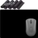 4 Pack Mousepad for Computer USB or Wireless Mouse - Black Slim pad