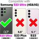 Asuwish Phone Case for Samsung Galaxy S23 Ultra 5G Zipper Wallet Detachable Cell Cover with Tempered Glass Screen Protector Strap Flip Card Holder Slot S23Ultra 23S S 23 23Ultra 6.8 inch Women Purple