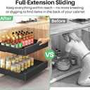 Pull Out Cabinet Organizer with Nano Adhesive, Heavy Duty Full-Extension Slide-Out Drawer for Kitchen Cabinet Organizers and Storage, No Drill Roll out Pantry Shelf, 18.5"W x 16.9"D x 3.1"H , Black