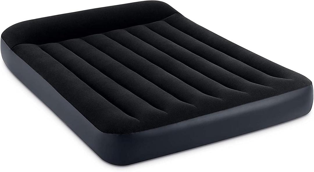 INTEX 64147ED Dura-Beam Standard Pillow Rest Air Mattress: Fiber-Tech  Full Size  Built-in Electric Pump  10in Bed Height  600lb Weight Capacity