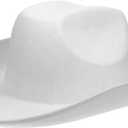 Men Women Adjustable Cowboy Hat Felt Western Hat Party Cowgirl String Band for Cowgirls