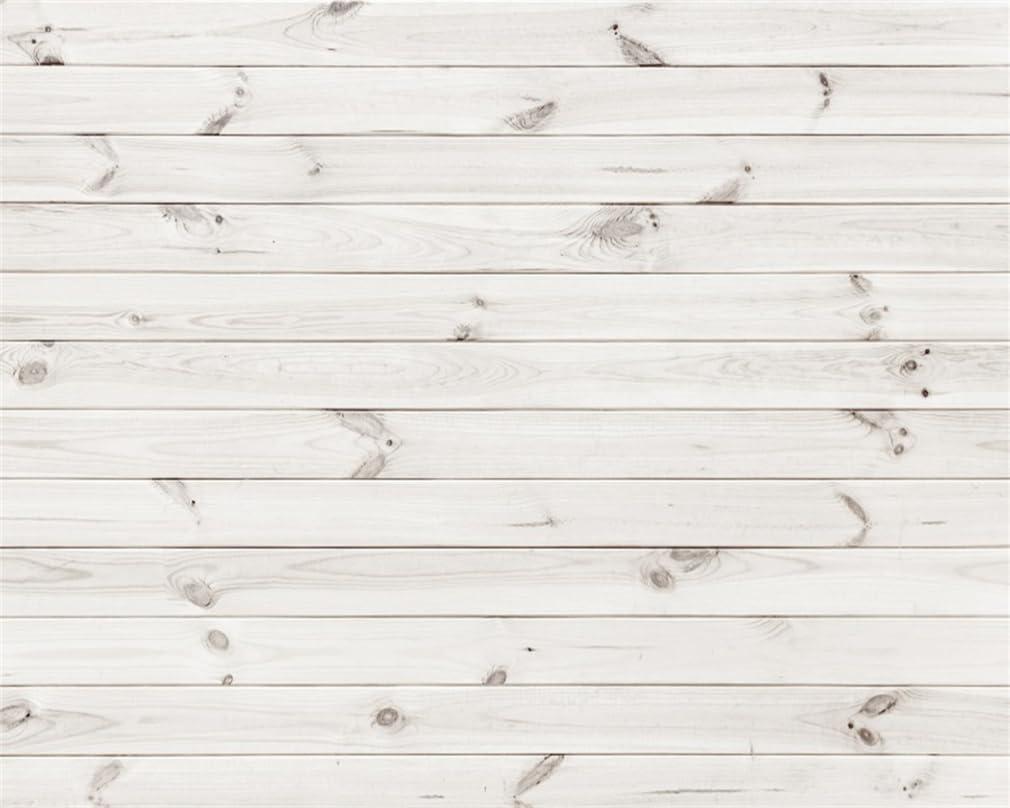 AOFOTO 10x8ft White Wood Photography Backdrop Rustic Wooden Board Plank Hardwood Background Wall Floor Still Life Shooting Decor Kids Baby Adult Portrait Photoshoot Props Birthday Party Supplies