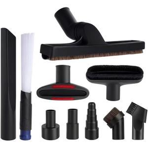 10-PCS Vacuum Attachment Kit for 1.25 (32mm) Hose Universal Floor Brush, Dusting Tool, Crevice Nozzle & Adapters for Shop-Vac, Home, Car & Garage Cleaning