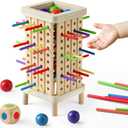 Montessori Game Wooden Board Game, Multiplayer for Kids 4-8, Math Educational, Fine Motor Skill Toy for Girls Boys, Classic Fun Games for Age 3 4 5 6 7 8 Girls Boys Gifts (Regular)