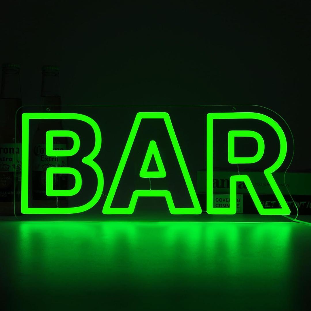Led Neon Bar Signs for Home Wall Decor, Light up Bar Sign Decorations for Home Living Rooms, Suitable for Speakeasy Backyard Basement Garage Small Wedding Decor