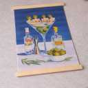 Quirky Martini Cocktail Wall Art Poster, Vintage Whimsical Dirty Martini Canvas Prints Wall Decor for Cocktail Bar Pub Lounge Home Kitchen Dining Room, 12x16 Inch