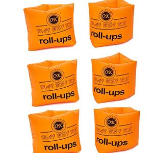 HOMEGOAL 3 Pairs Floaties Inflatable Swim Arm Bands Floatation Sleeves Swimming Rings Floats Tube Armlets for Kids and Adult (Orange)