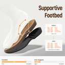 Athlefit Women's Closed Toe Sandals Comfort Cork Footbed Arch Support Flat Sandals, 7.5