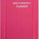 Daily & Monthly Planner for 2026 or Anytime - ADHD Planner Two Pages Per Day, Daily Planner Undated to Increase Focus, Eliminate Overwhelm, Achieve Your Biggest Goals, 5.8'' 8.3'', Pink