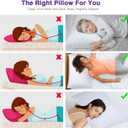 WISHSMILE Cooling Pillows Queen Size Set of 2, Memory Foam Pillows with Zipper, Adjustable Firmness for Sleeping Cool Cold Pillow to Hot, Side, Back and Stomach Sleepers, 2 Pack, 20x30