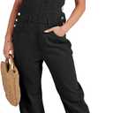 ANRABESS Overalls for Women Loose Fit Denim Overalls Adjustable Strap Jean Jumpsuit Bib Romper Spring Casual Work Outfits (Small, Black)