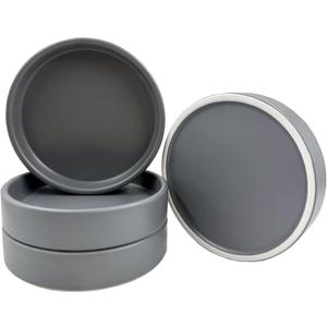4 Pack Ceramic Plant Saucer Pot Tray 4 Inch, Planter Saucers 4 5 6 7 8 9 10 11 12 13 Inch for Indoors Outdoor, Durable Sturdy Flower Drainage drip Water Tray for Glazed Pots Base ((4.5"/4.1"-Grey) (Gray)