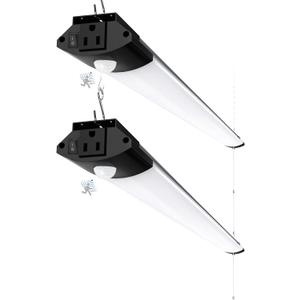 Barrina BS84 Motion Sensor LED Shop Light for Workshop 4FT, Garage Lights Plug in Fixtures, 84W, 5000K, 10000LM Motion Activated, Linkable & Hanging or Flush Mount, 2 Packs