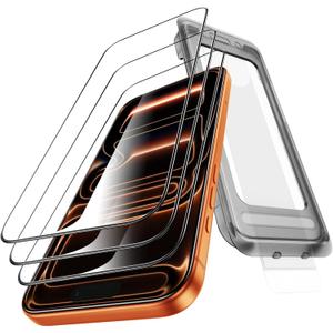 for iPhone 17 Pro Screen Protector, 3 Pack, Military Grade Shatterproof, [Full Coverage] [Scratch Resistant] 9H+ Hardness Tempered-Glass Film, HD Clear, 6.3 inch