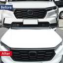 Car Accessories Exterior Front Bumper Engine Lid Grill Grille cover Trim Compatible with Honda CR-V CRV 2023 2024 2025 2026 (Glossy Black) 3PCS ABS