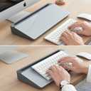 TSJ OFFICE Desktop Whiteboard Dry-Erase-Board - Computer Keyboard Stand White Board Surface Pad with Drawer, Desk Organizers with Accessories for Office, Home, School Supplies - Complete Grey