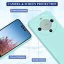 Phone Case for Huawei Mate 60 Pro, Silky Soft Touch for Huawei Mate 60 Pro Case Silicone Shockproof Slim Cute Anti Fingerprint Protective Cover Aesthetic (Light Cyan)