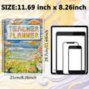 Teacher Planner Book for Yearly, Weekly & Monthly Lesson Planner, January-December Yearly Planner A4 Size with Checklist, Notes, School Teacher Supplies for Classroom Organization - Oil Painting