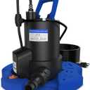 Automatic Pool Cover Pump - 1 HP 3500 GPH Submersible Water Pump with Check Valve and 3 Adapters, 29.5FT Cord for Pumps Above Ground Automatic On/Off System, Sump Pump for Basement Floods, Pond Pump