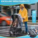 Clear Stroller Rain Cover, Universal Stroller Accessories, Waterproof Travel Weather Shield with Breathable Ventilation and Easy Access, Thick EVA & PVC Protect from Wind, Dust and Snow