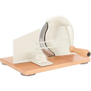 Manual Bread Slicer with Hand Crank- Adjustable Thickness Bread Cutter for Even Slices, Perfect for Homemade Sourdough, Sandwich, and More, Cream