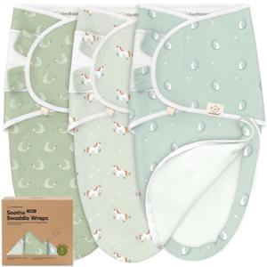 Baby Swaddle Sleep Sacks with Zipper - 3-Pack Swaddles for Newborns 0-3 Months, Infant, Baby Girls, Boys, Soft & Durable Newborn Sleep Sack, Easy Diaper Change Swaddling Blanket (Lunaris, OS)