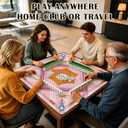 Pink Champagne Coquette Mahjong Mat for Table with Rules