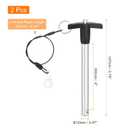 uxcell 2 Pcs T Handle Quick Release Pin, 1/2" x 4"(Dia. x L) 304 Stainless Steel Push-Button Quick Release Pin with Lanyard Cable for Audio Bimini Top Marine Hardware, Silver