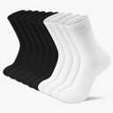 Amutost Womens Cotton Crew Socks 5 Pairs Lightweight, Breathable, Non-Slip Heel Socks for Work, Office & Everyday Comfort L