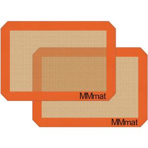 MMmat Silicone Baking Mats  Best German Silicone  Non Slip Silicone Baking Sheet, Non Stick Reusable Silicone Mats for Baking, Oven Liner, Counter Mat  9x13 inch, Set of 2