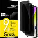 NEW'C 3 Pack Privacy for iPhone 14, iPhone 13, iPhone 13 Pro Screen Protector (6.1 inches), Enhanced 28-Degree Privacy Angle, Ultra Durable 9H Hardness, Bubble-Free