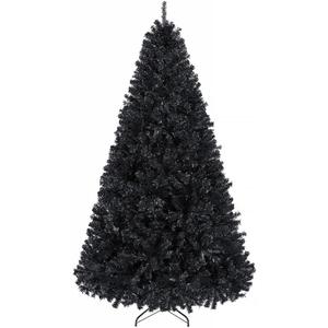Yaheetech 6ft Black Artificial Christmas Pine Tree Seasonal Holiday Carnival Home Party Decoration for Home, Office, Party Decoration Indoor Outdoor with 818 Branch Tips and Foldable Stand