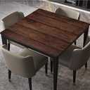 DUNHUANG Art Wooden Texture Square Fitted Tablecloth, Table Cover Waterproof Polyester Washable for Indoor Outdoor Party & Banquet Dinner, Fits Square Table for 36"x36" Table, Wooden Texture -60