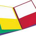 Oxford, Elegant Stripe Eight-Pocket Organizer, Embossed Leather Grain, Assorted Colors