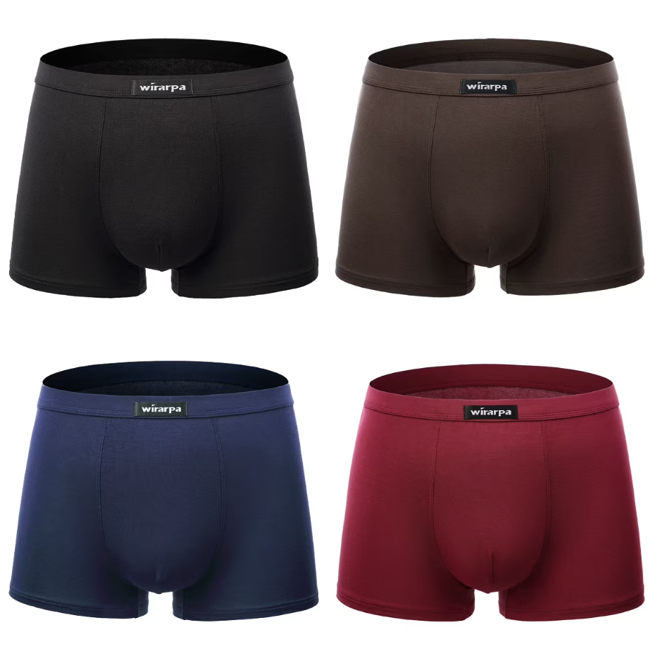 wirarpa Men's Underwear Boxer Briefs Microfiber Trunks Short Leg 4 Pack Sizes XL 