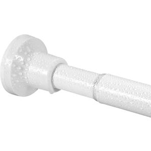Shower Curtain Rod 68 to 74 Inches,1 Inch Diameter Adjustable White Spring Tension Stainless Steel Telescoping Rod,Easy Install,No Rust