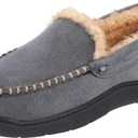 Zigzagger Men's Moccasin Slippers Memory Foam House Shoes, Indoor and Outdoor Warm Loafer Slippers (10, Grey)