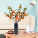 Woration 3PCS Artificial Orange Tree Branches Fake Fruit Tangerine Plants Twig Picks for Home Decor Office Wedding Window Props 37.4 Inch