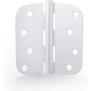 Goldenwarm Pack of 3 White Heavy Duty Iron Door Hinges, 4 Inch x 4 Inch Interior and Exterior White Door Hinges with 5/8" Radius Corners