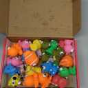 4E's Novelty 24 Pack Valentines Cards with Popping Eye Animals, Pop Out Eyes Squeeze Toy Keychain with Cards, Valentines Day Gifts for Kids Classroom Exchange for Kids Party Favors Bulk