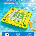 36" Foldable Floating Mahjong Table for Pool, Waterproof Portable Stable Pool Game Table, Floating Board Pool Game Tray Ideal for Friends Gatherings, Pool Summer Party, Lemon