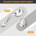 Probrico Brushed Nickel Front Door Handle Set, No Locking, Antique Exterior Door Handle with Interior Door Knob,1Pack