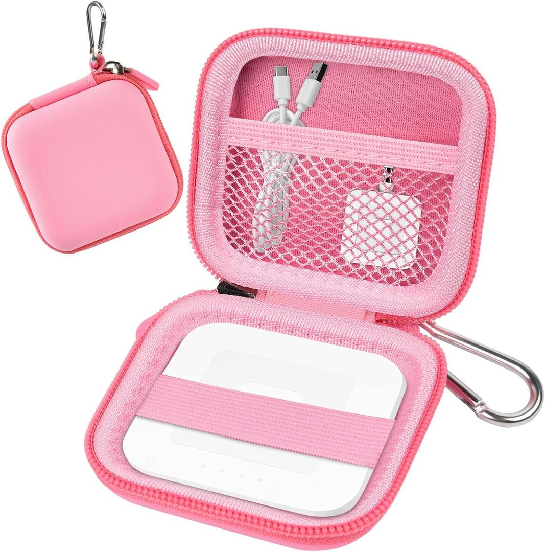Chip Card Reader Scanner Case, Hard Carrying Bag Holder Fits Square A-SKU-0485 Contactless and Chip Reader with USB Charge Cable for EMV Chip Cards/Apple Pay/Android Pay/More - Pink