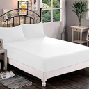 Premium Hotel Quality 1-Piece Fitted Sheet, Luxury & Softest 1500 Premier Hotel Quality Bedding Fitted Sheet Deep Pocket up to 16inch, Wrinkle and Fade Resistant, Queen, White Pack of 2