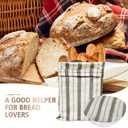 2 x Reusable Bread Bags for Homemade Bread with Proofing Bowl Cover Set, BPA-Free TPU Lining for Sourdough Loaf, Freezer Bread Storage Bag (Gray-green stripes)