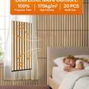 Upick Acoustic Wood Slat Wall Panels 24" x 12" Oak for Interior Decor - Sound Absorbing Accent Wall, Easy DIY Install, 20 Pack