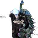 Kalona Tabletop Peacock Waterfall Fountain, 13.39" Indoor Water Feature with Rotating Glass Globe & LED Light-Up Base, Desktop Zen Fountain for Home Office Relaxation Decor (23048)